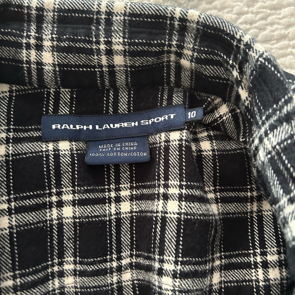 Ralph Lauren Black and White Casual Button Down Shirt
